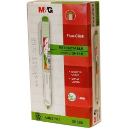 Zakreślacz M&G Fluo-Click automatyczny, zielony 1,0-4,0mm (AHM27371) M&G
