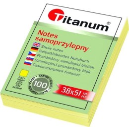 Notes samoprzylepny Titanum żółty 100k [mm:] 38x51 (S-2005) Titanum