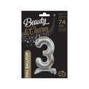 Balon gumowy Godan Beauty&Charm cyfra stojąca srebrna Srebrny 30cal (BC-ASS3) Godan