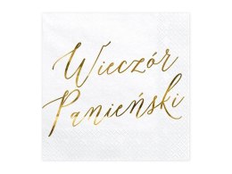 Serwetki Wieczór panieński, biały, 33x33cm biała papier [mm:] 330x330 Partydeco (SP33-91-019ME) Partydeco