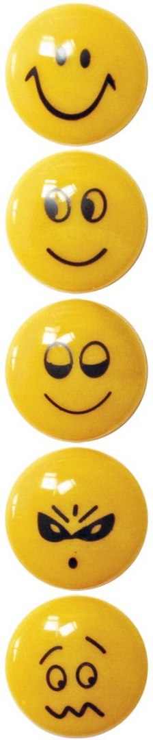 Magnes Smiley okrągły pomarańczowy śr. 29mm Fun&Joy 5 sztuk Fun&Joy