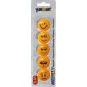 Magnes Fun&Joy Smiley okrągły pomarańczowy śr. 29mm 5 sztuk Fun&Joy