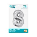 Balon foliowy Godan Smart cyfra 8 srebrna 76cm (CH-SSR8) Godan