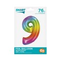 Balon foliowy Godan Smart cyfra 9 tęcza 76cm (CH-STC9) Godan