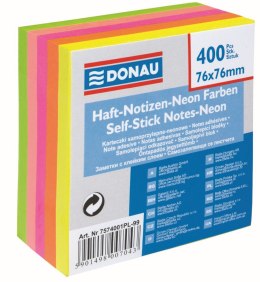 Notes samoprzylepny Donau mix fluo 400k [mm:] 76x76 (7574001PL-99) Donau