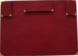 Podkład na biurko Z WYPOSAŻENIEM bordowy płyta piśniowa pokryta okleiną PVC [mm:] 700x500 Warta (1824-910-002) Warta