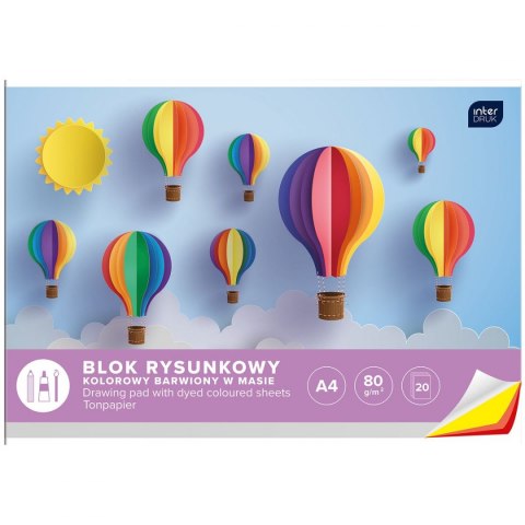 Blok rysunkowy Interdruk bloki A4 kolorowy 80g 20k [mm:] 210x297 (BLRK) Interdruk