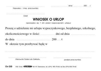 Druk samokopiujący A6 100k. Stolgraf (K50) Stolgraf