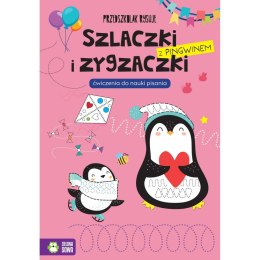 Książeczka edukacyjna Zielona Sowa Przedszkolak rysuje. Szlaczki i zygzaczki z pingwinem. Zielona Sowa