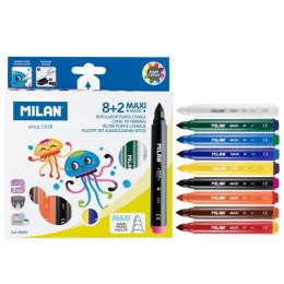 Flamaster Milan Maxi Magic 8 kolorów i dwa magiczne mazaki (80023) Milan