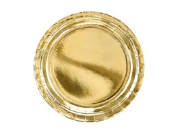 Talerz jednorazowy Partydeco złoty śr. 230mm 6 szt (TPP58-019ME) Partydeco