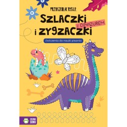 Książeczka edukacyjna Zielona Sowa przedszkolak rysuje. Szlaczki i zygzaczki z Dinozaurem Zielona Sowa