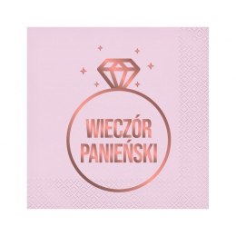 Serwetki Wieczór Panieński 20 szt. różowy papier [mm:] 330x330 Godan (PW-SWPR) Godan