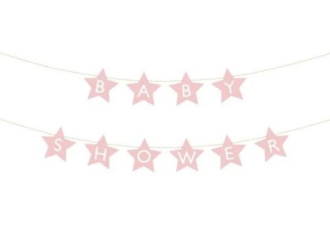 Baner Partydeco Baby shower, 290x16.5 cm, jasny różowy (GRL97-081J) Partydeco