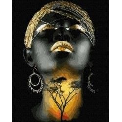 Zestaw kreatywny Norimpex malowanie po numerach - kobieta czarnoskóra w złocie (NO-1006456) Norimpex