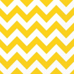 Serwetki YELLOW CHEVRON biało-żółty papier [mm:] 330x330 Amscan (999509) Amscan