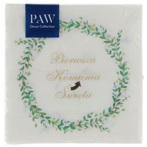 Serwetki Paw Lunch komunia Communion Twigs biały bibuła [mm:] 330x330 (SDL151200) Paw