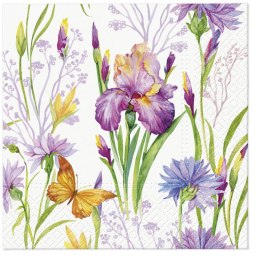 Serwetki Tete Iris with Butterfly mix nadruk bibuła [mm:] 330x330 Paw (TL121200) Paw