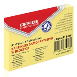 Notes samoprzylepny Office Products żółty 100k [mm:] 51x76 (14047511-06) Office Products