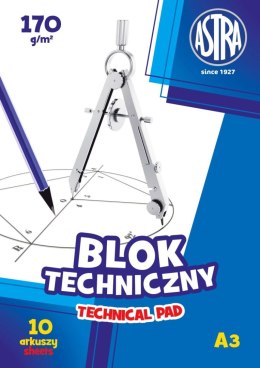 Blok techniczny Astra A3 biały 170g 10k Astra