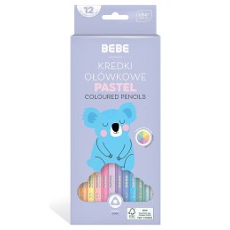 Kredki ołówkowe Bebe BB KIDS 12 kol trójkątne pastelowe 5902277329783 12 kol. (FSC100%) Bebe