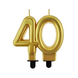Świeczka urodzinowa cyferka 40 w kolorze złotym Godan (PF-SCZ40) Godan