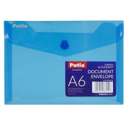 Teczka plastikowa na guzik A6 niebieska Patio (PAT6133A/N/18) Patio