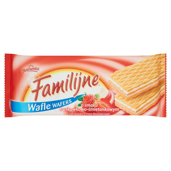 Wafle Familijne o smaku truskawkowo-śmietankowym