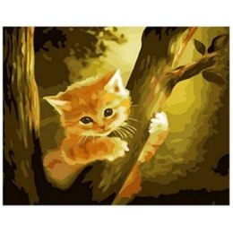 Zestaw kreatywny Norimpex malowanie po numerach - kotek na drzewie (NO-1008272) Norimpex