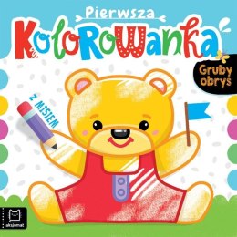 Książeczka edukacyjna Aksjomat Pierwsza kolorowanka z misiem. Gruby obrys Aksjomat