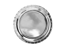 Talerz jednorazowy Partydeco okrągłe, srebrny śr. 230mm 6 szt (TPP36-018ME) Partydeco