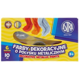 Farby plakatowe Astra metaliczne kolor: mix 10ml 6 kolor. (83411900) Astra