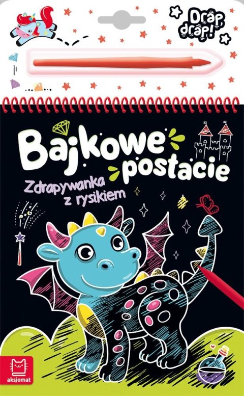 Książeczka edukacyjna Bajkowe postacie. Zdrapywanka z rysikiem Aksjomat Aksjomat