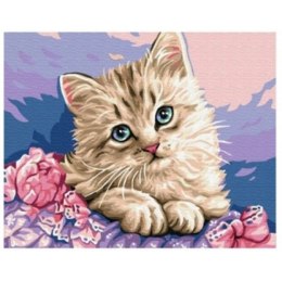 Zestaw kreatywny Norimpex malowanie po numerach - kotek w fiolecie 30x40cm (NO-1007570) Norimpex