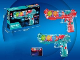 Pistolet Grafix przezroczysty, kolorowe zębatki w środku, światło i dźwięk (7175771) Grafix