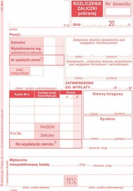 Druk offsetowy Rozliczenie zaliczki A6 40k. Michalczyk i Prokop (409-5) Michalczyk i Prokop