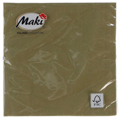 Serwetki Pol-mak khaki bibuła [mm:] 330x330 (00051) Pol-mak