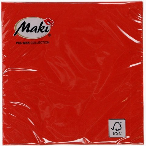 Serwetki czerwony papier [mm:] 330x330 Pol-mak (07) Pol-mak