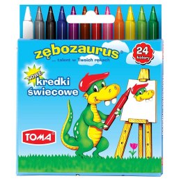 Kredki świecowe Toma Zębozaurus 24 kol. (TO-054) Toma