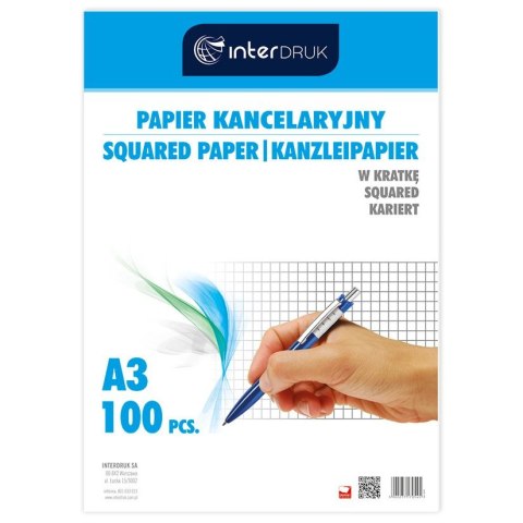 Papier kancelaryjny Interdruk A3 krata [mm:] 297x420 (PAKA100) Interdruk