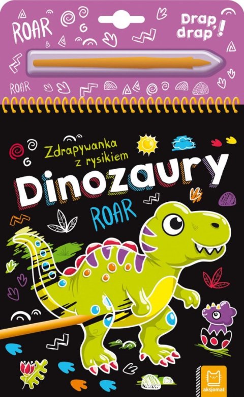 Książeczka edukacyjna Aksjomat Dinozaury. Zdrapywanka z rysikiem Aksjomat