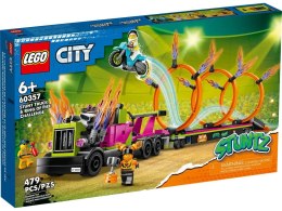Klocki konstrukcyjne Lego City wyzwanie kaskaderskie: ciężarówka i ogniste obręcze (60357) Lego
