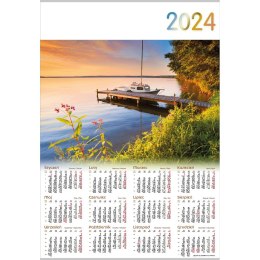 Kalendarz ścienny Lucrum ŁÓDKA plakatowy 607mm x 880mm (PL05) Lucrum