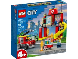 Klocki konstrukcyjne Lego City remiza strażacka i wóz strażacki (60375) Lego