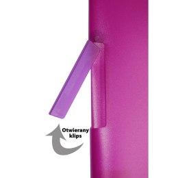 Skoroszyt PP Titanum z klipem A4 różowy mat półprzezroczysty (SKTPI) Titanum