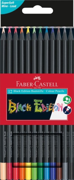 Kredki ołówkowe Faber Castell Black Edition 12 kol. (116412) Faber Castell