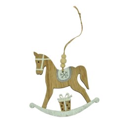 Ozdoba świąteczna Drewniana zawieszka - koń na biegunach Arpex (BD4826) Arpex