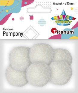 Pompony Titanum Craft-Fun Series pastelowe białe 6 szt (DIY19308) Titanum