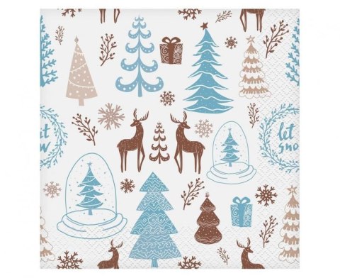 Serwetki Godan Hello Winter mix nadruk papier [mm:] 330x330 (PG-SHWB) Godan