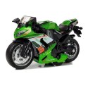 Motocykl z Napędem Frykcyjnym Dźwięki Motor 1:14 Zielony Lean (5926) Lean